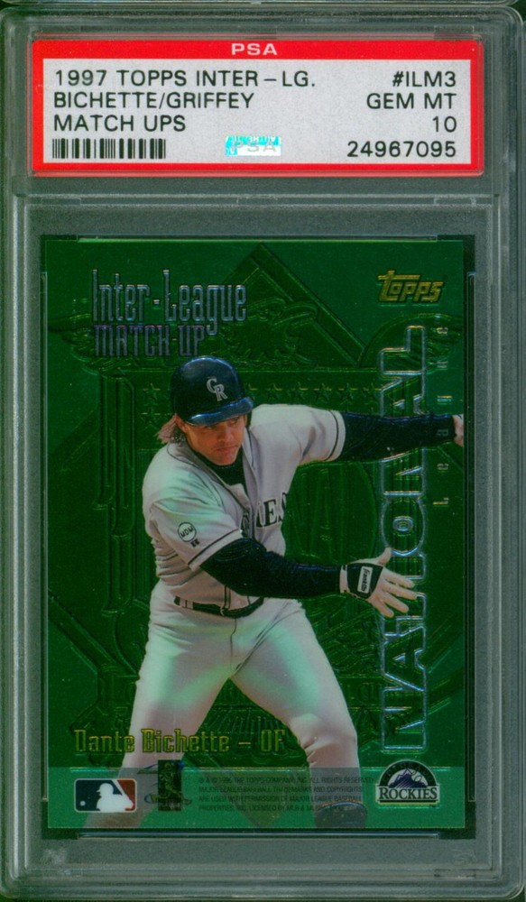 1997 Topps Inter League Match Up KEN GRIFFEY JR BICHETTE ILM3 SP Gem Mint PSA 10