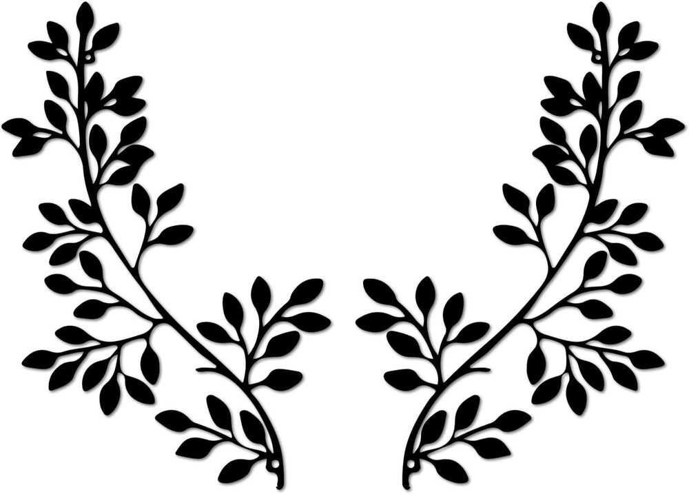 Vofstand Metal Wall Decor Living Room - 2 Pieces Leaves 2pcs