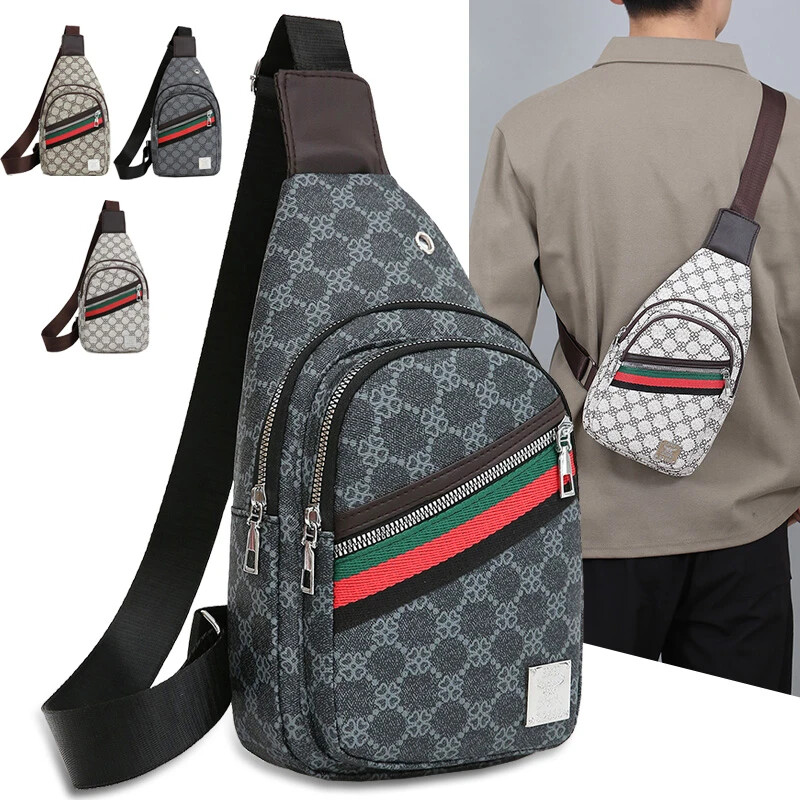 Men's Casual Crossbody Messenger Bag with Multiple Pockets