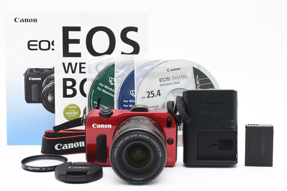 Canon EOS M 18.0MP Digital Camera Red EF-M 18-55mm IS STM [Exc+5] JAPAN #2479