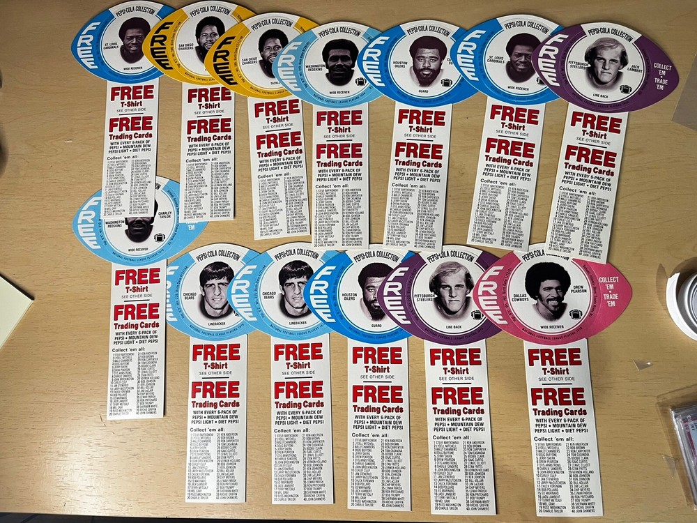 Vtg 1976 Pepsi-Cola NFL Football Jack Lambert Disc Cards Gem Mint Shape!