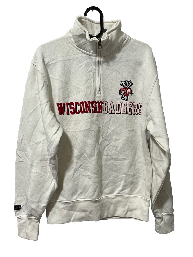 WISCONSIN BADGERS NCAA JANSPORT XS QUARTER 1/4 ZIP PULLOVER SWEATER