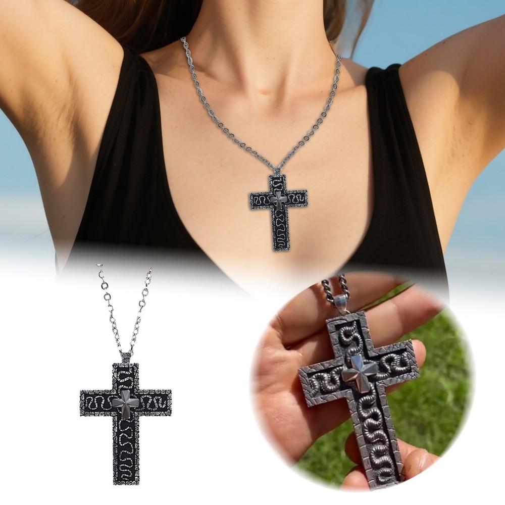 Squid Game Necklace with Hidden Compartment and Cross Pendant