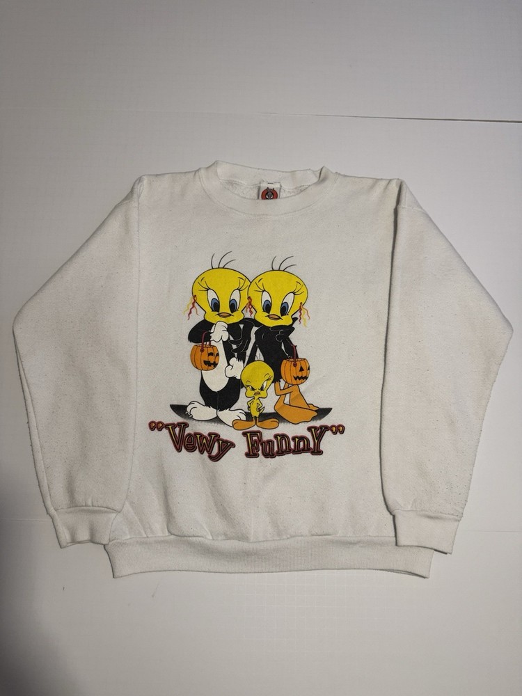 Vintage 1999 Looney Tunes Tweety “Vewy Funny” Halloween Sweatshirt S WB