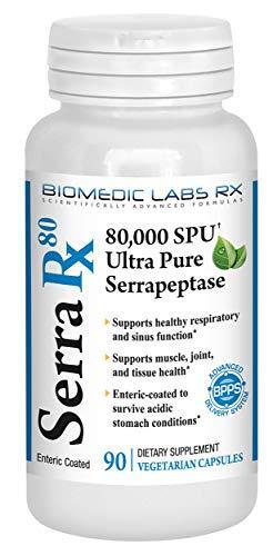 Serra-RX 80,000 SPU Serrapeptase - Limited TIME Offer - Enteric Coated-image