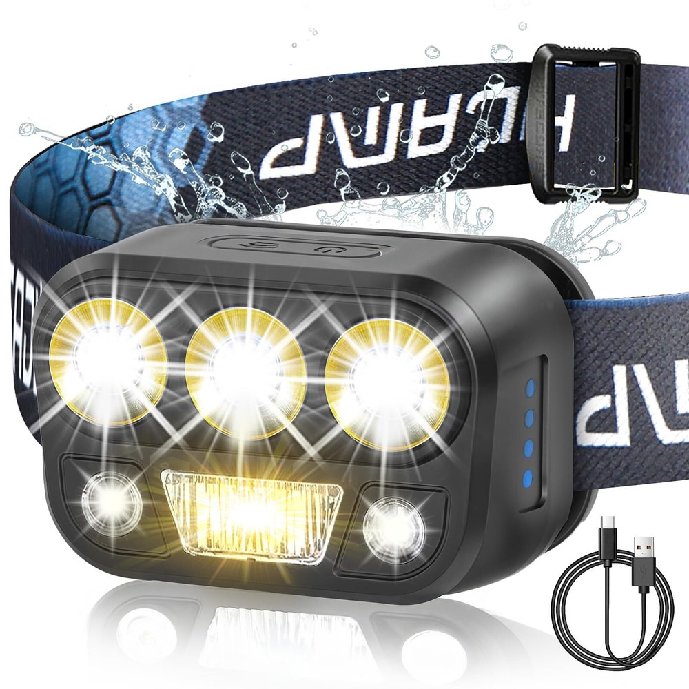 Headlamp Rechargeable - High Performance LED Headlights Flashlight, Waterproof,