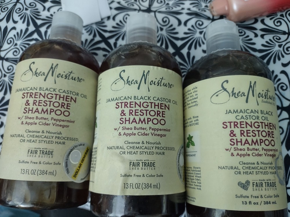 3  Shea Moisture Jamaican Blak Castor OIL Shampoo ~ 13 FL OZ Each ~ SEALED