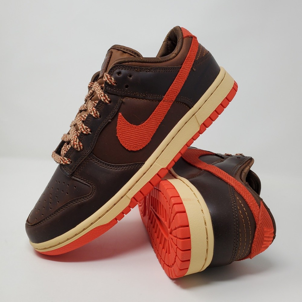 Nike Dunk Low Retro Mens Size 8.5 Light British Brown/Picante Red HQ3448-262