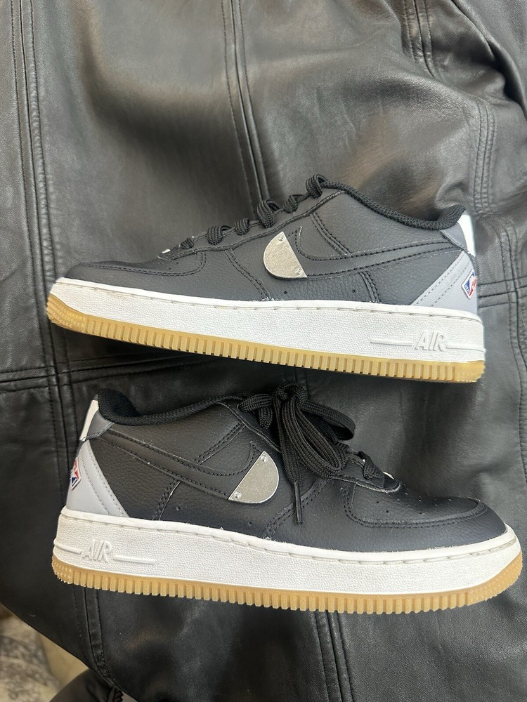 Nike NBA x Air Force 1 '07 LV8 Black Wolf Grey Size 4y Youth Special Edition