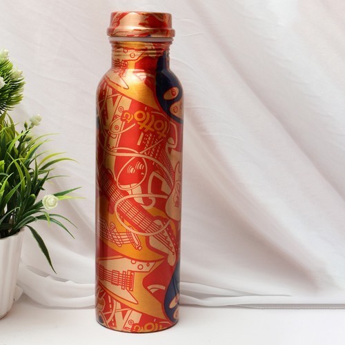 Pure Copper Water Bottle Guitar Design | Ayurvedic Tamra Jal Leakproof