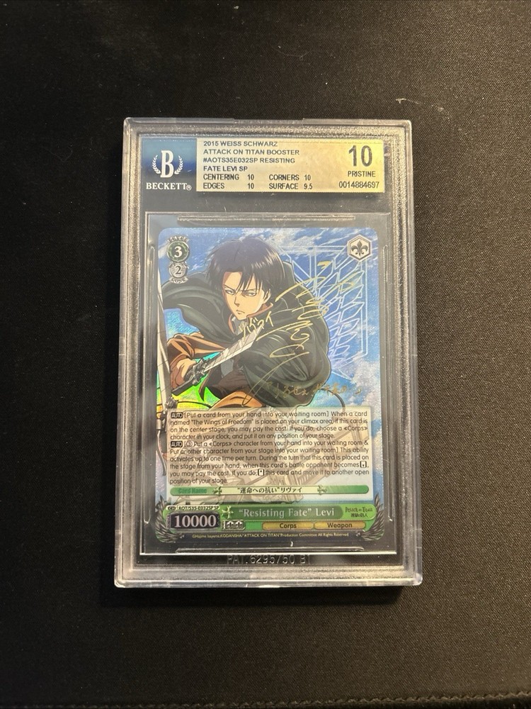 Beckett BGS Pristine 10 Resisting Fate Levi Attack On Titan