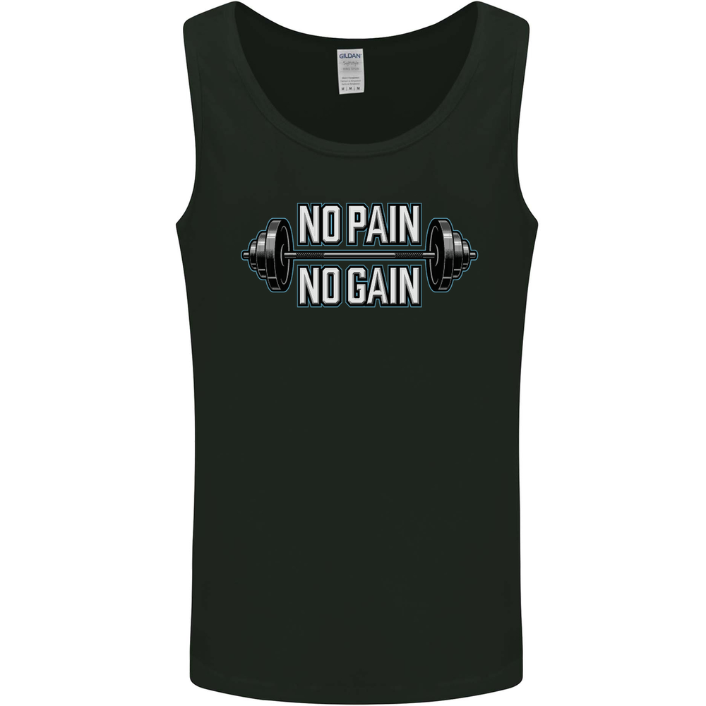 No Pain No Gain Workout Gym Training Top Mens Vest Tank Top