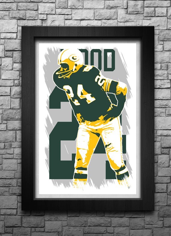 WILLIE WOOD art print/poster GREEN BAY PACKERS FREE S&H! JERSEY