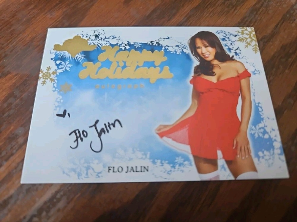 Benchwarmer 2012 Flo Jalin Happy Holidays Autograph Gold Foil Card Auto Playboy