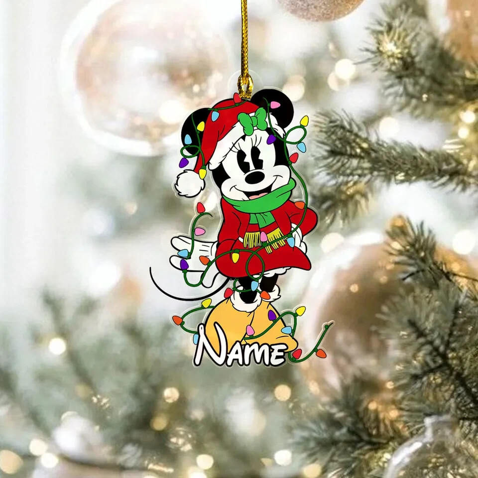 Custom Name Mickey With Friends Christmas Ornament, Disney Ornament