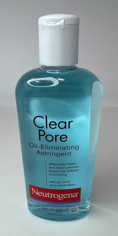 Neutrogena Clear Pore Oil Eliminating Astringent Acne Medication Gentle 8oz.