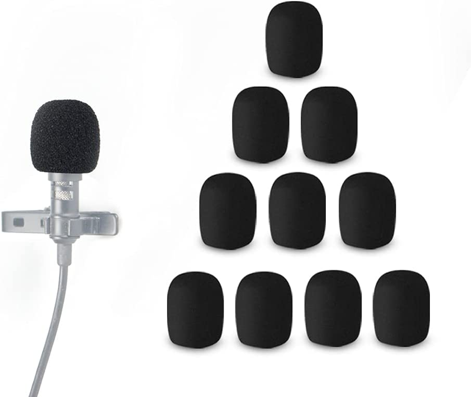 10 Pack Lavalier Microphone Windscreen Foam Cover Headset Lapel Mic Mini Windscr