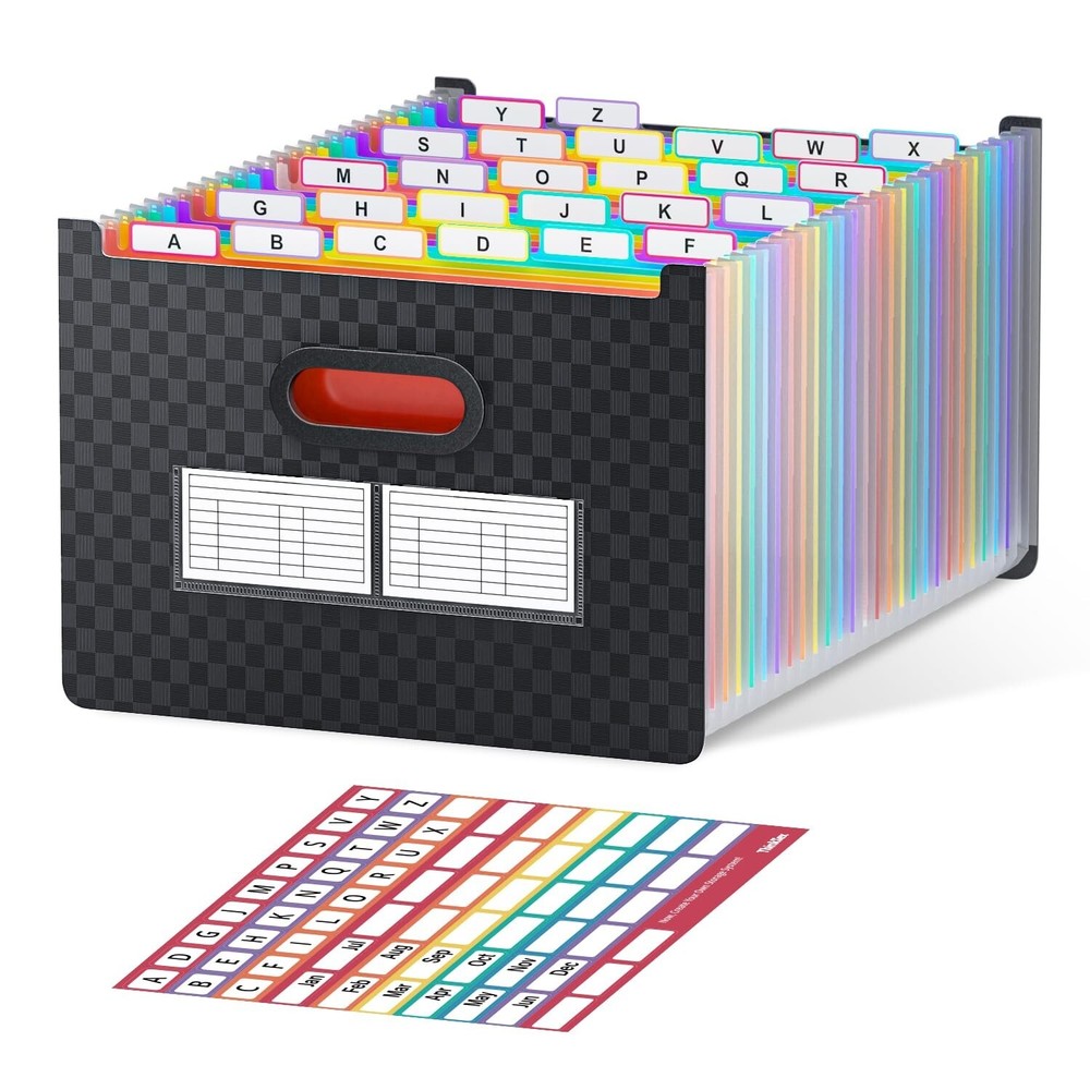 ThinkTex 26 Pockets Expanding File Folder, Upright & Open Top, A-Z Colorful T...