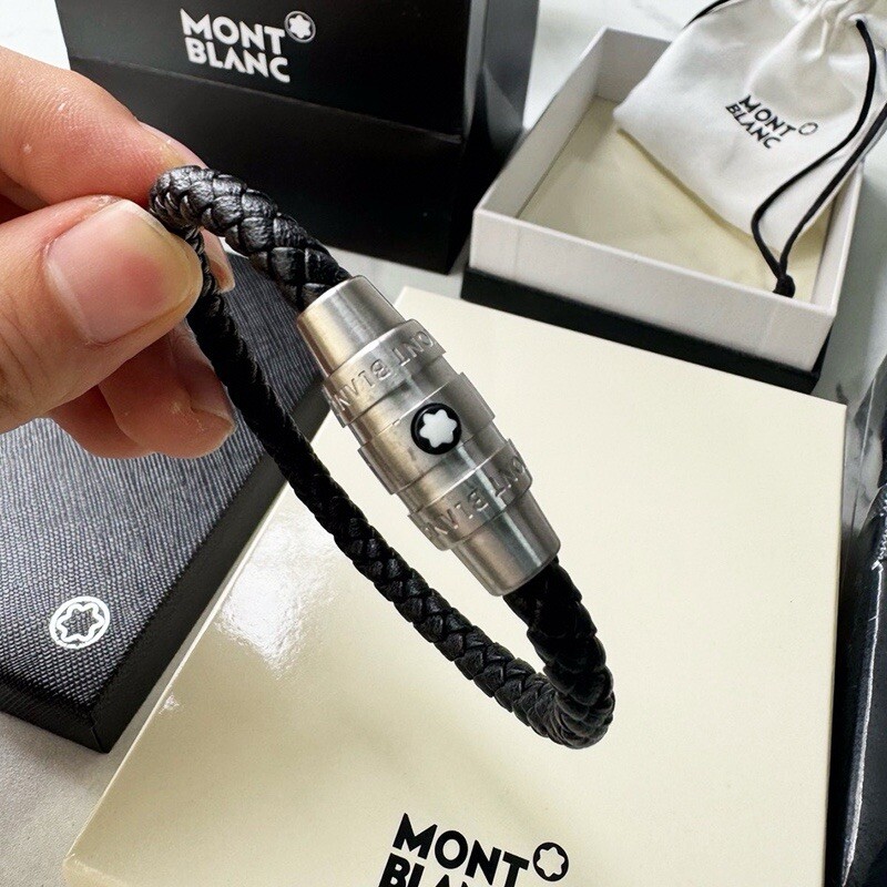 montblanc bracelet men leather ,Saize 21 Cm