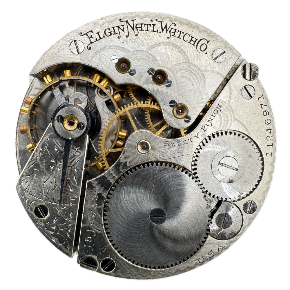 Antique 16s 1905 Elgin 15 Jewel Mechanical Hunter Pocket Watch Movement 299 USA