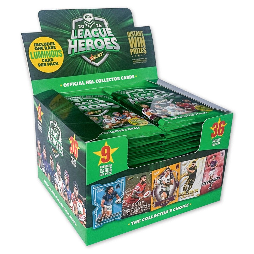 2026 NRL League Heroes Cards Box (36 Packs)