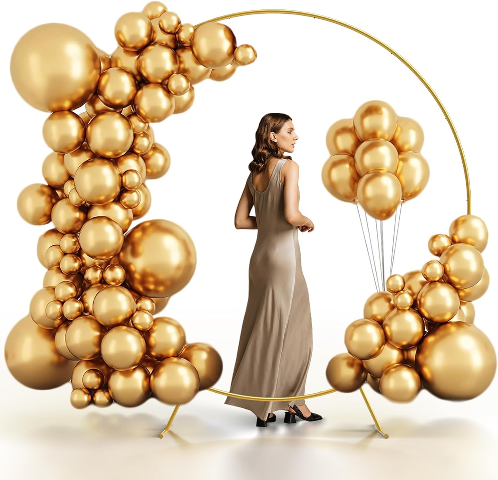 7.2Ft round Backdrop Stand Circle Balloon Arch Frame Kit Wedding Flower Ring