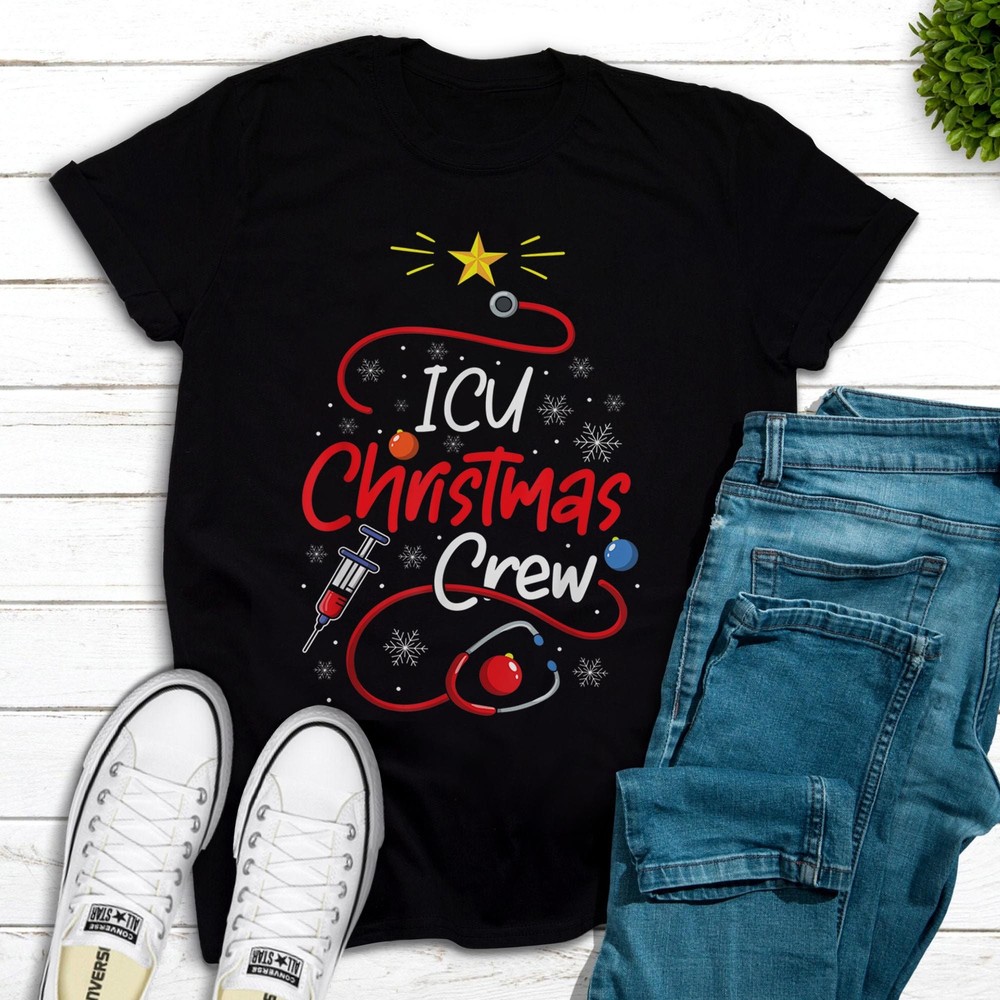 Nurse ICU Christmas Crew Nursing Christmas lights T-Shirt shirt