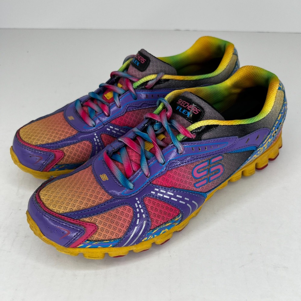 Skechers Womens 22256 Multicolor Tie Dye Low Top Lace Up Size 8.5 Running Shoes