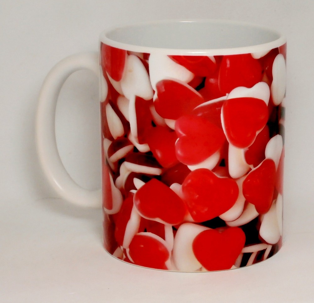 Jelly Hearts Mug Can Personalise Great Sweet Tooth Love Sweets Sweeties Gift Cup