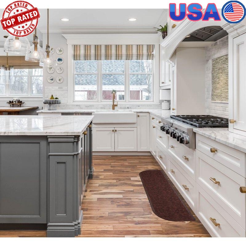Red Anti-Fatigue Memory Foam Kitchen Mat for Home Comfort 17.5x60 New
