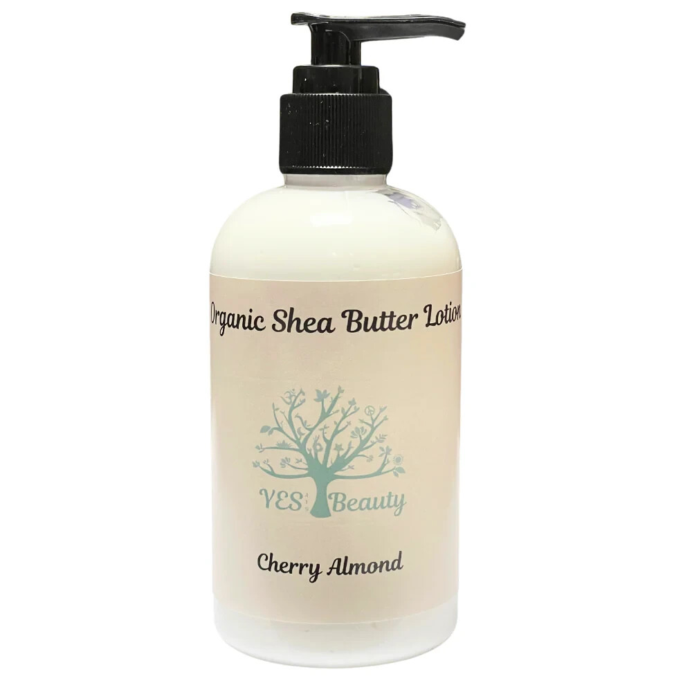 Handmade Body Lotion Organic Shea Butter & Coconut Oil - Cherry Almond - 8 oz