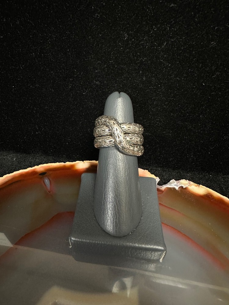 John Hardy Sterling Silver 925 Triple Row Woven Cable Ring size approx 6.75