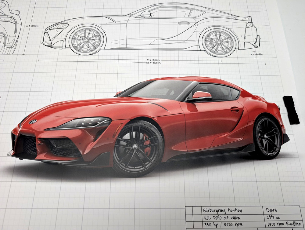 New 2020 Toyota GR Supra Launch Edition Blueprint Poster Official Promo 26x21