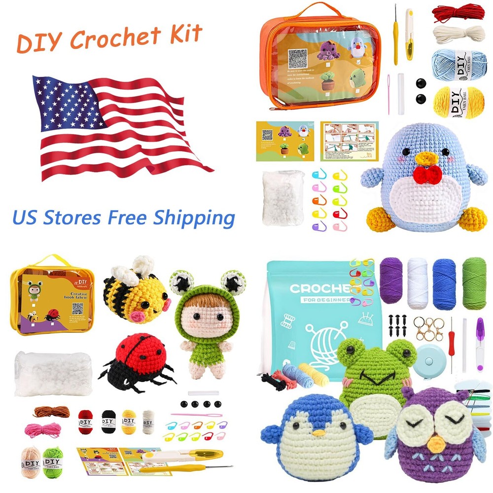 Beginners Crochet Kit Starter Kits for Kids and Adults DIY Knitting