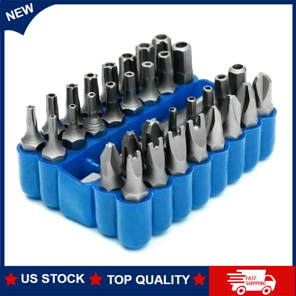 33-Piece Tamper Proof Torq Hex Star Spanner Tri Wing Screwdriver Torx Bit Kit