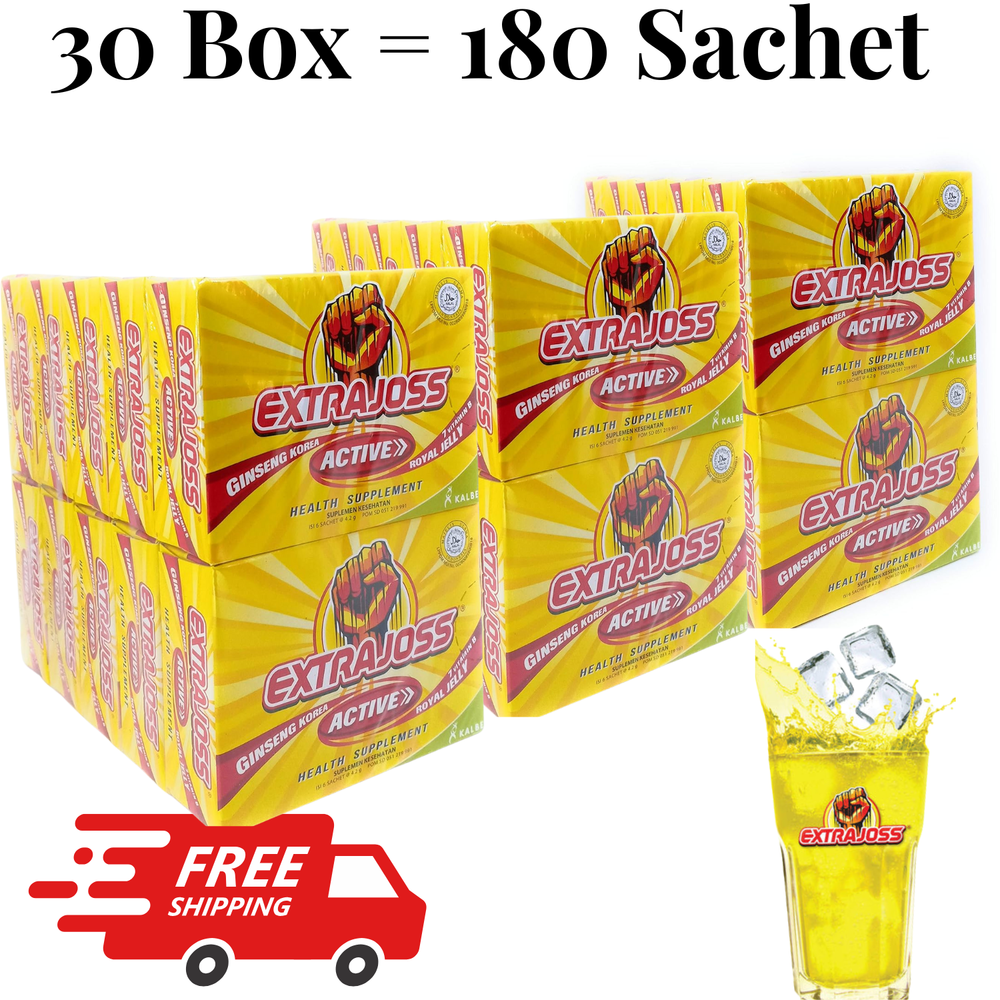 Extra Joss Active Sugar-Free Fast Energy Drink 180 Sachets in 30 Boxes
