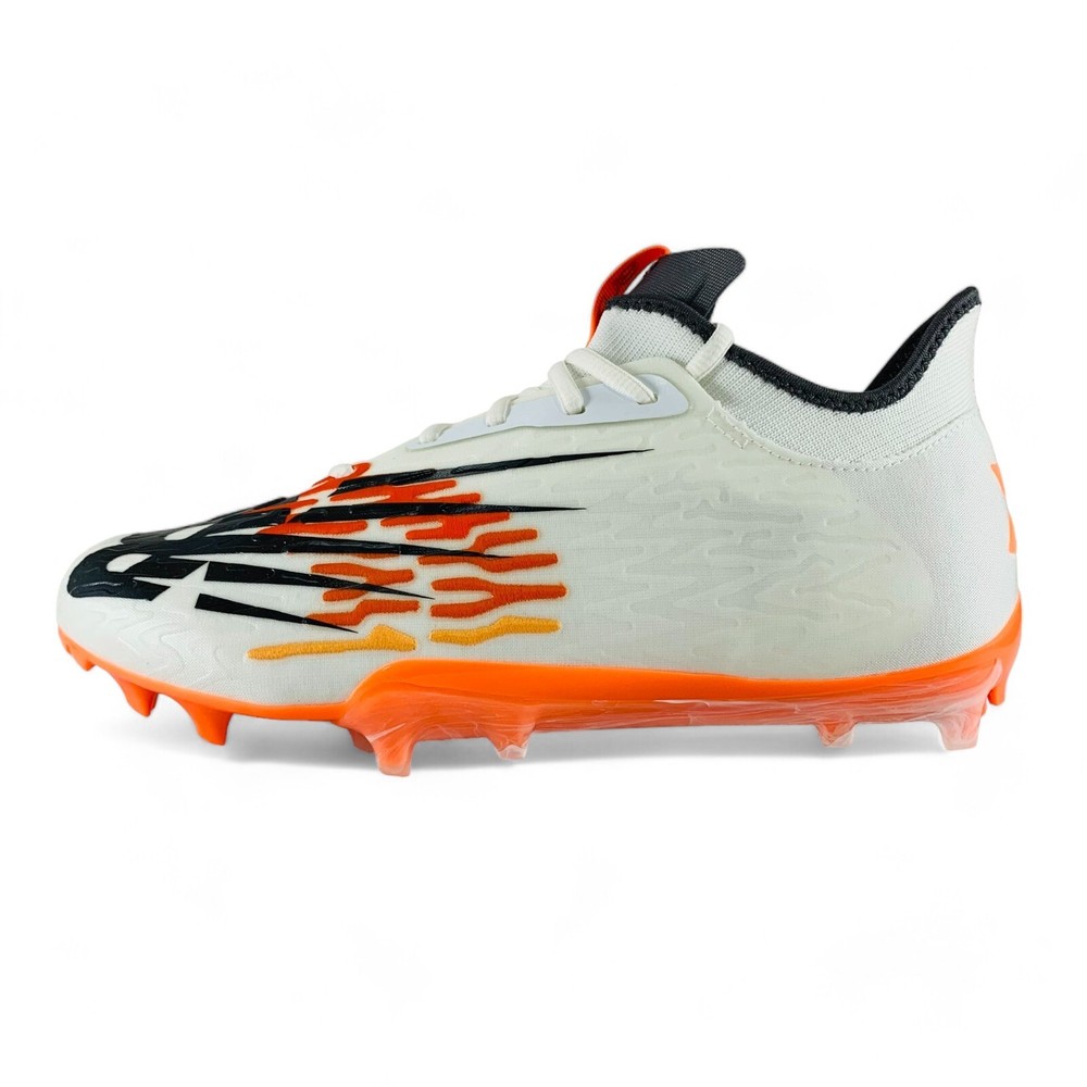 New Balance Burn X3 White Orange Men's Lacrosse Cleats Size 13 BURNXLO3