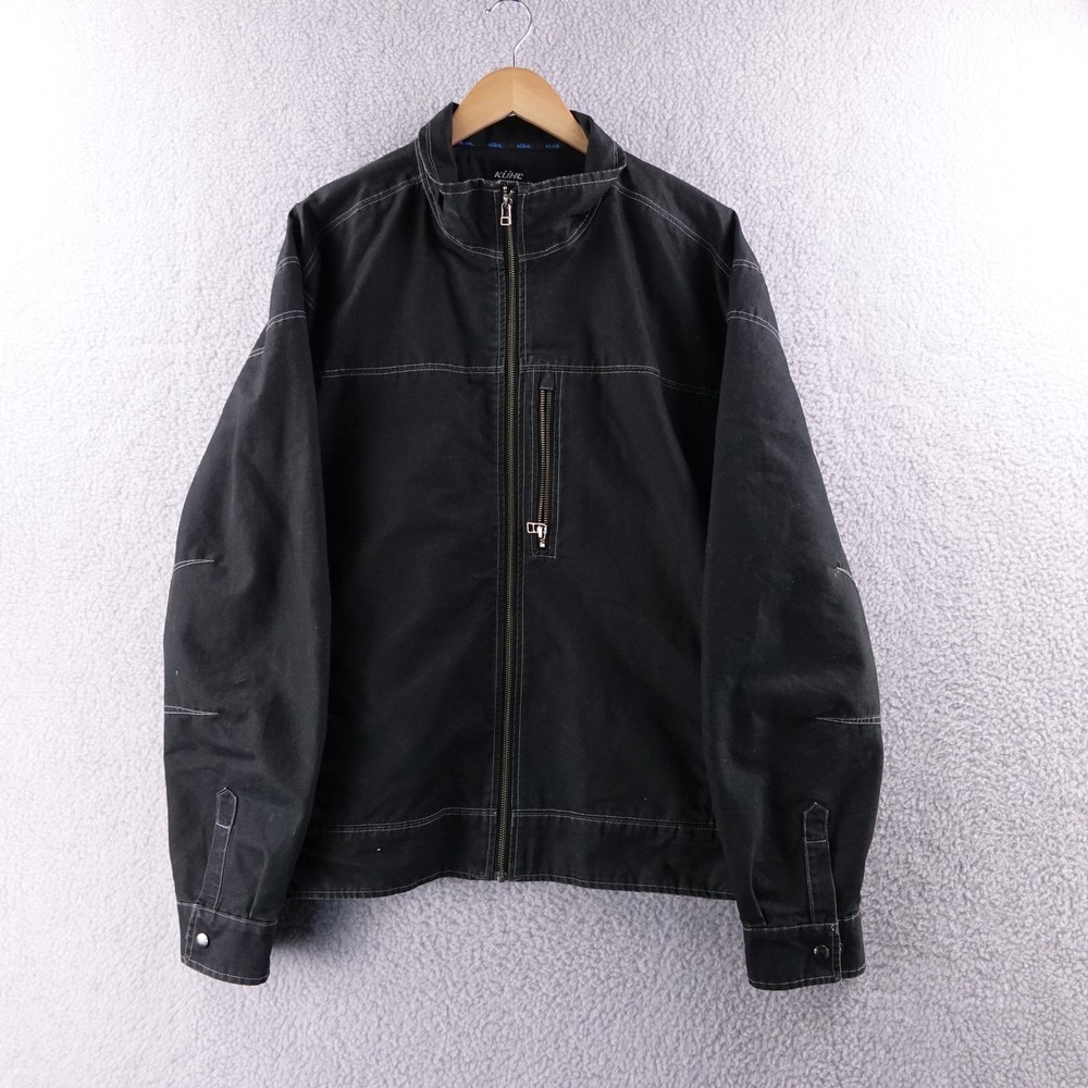 KUHL Mens XXL Burr Vintage Patina Dye Jacket Black Full Zip Camping Hiking