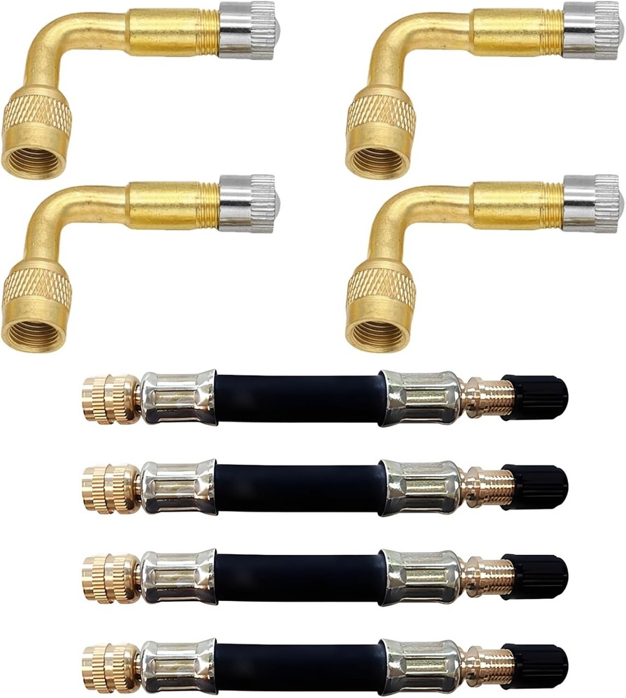 4 PCS 90 Degree Tire Valve Extender, Comes with 4 Tire Rubber Valve Extension Tu