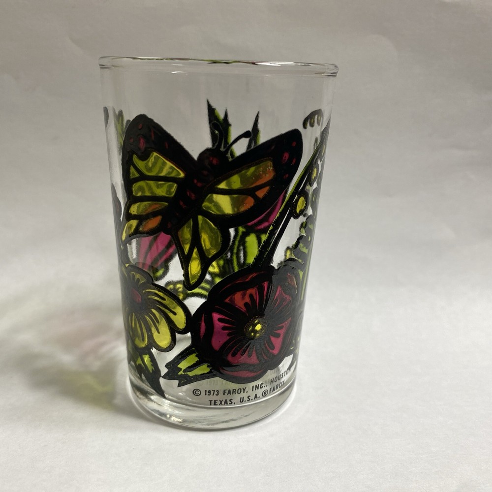 Vintage 1973 Faroy Stained Glass Look Painted Votive Candle Holder