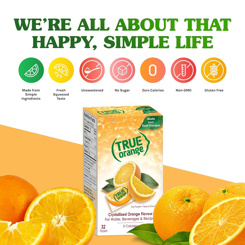 TRUE ORANGE Water Enhancer, Bulk Pack, Zero Calorie Flavoring, for Bottled Wate