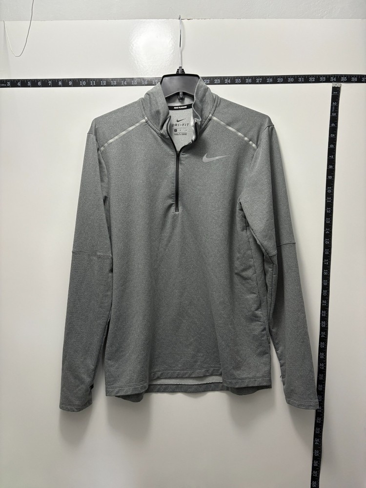 Nike Dri-Fit Men’s Gray Half Zip Long Sleeve Running Training Top Size M
