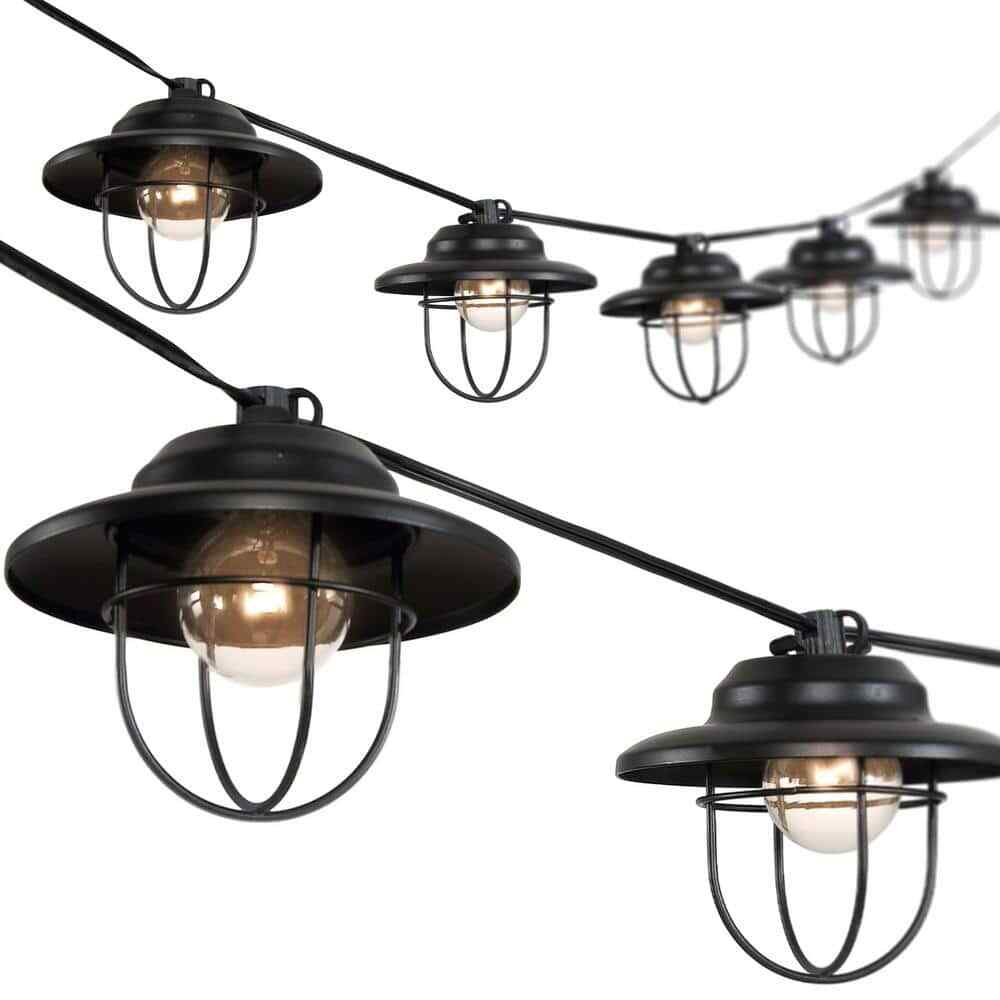 Jonathan Y 10ft Black Clear 10-Light String Lighting JYL8703A