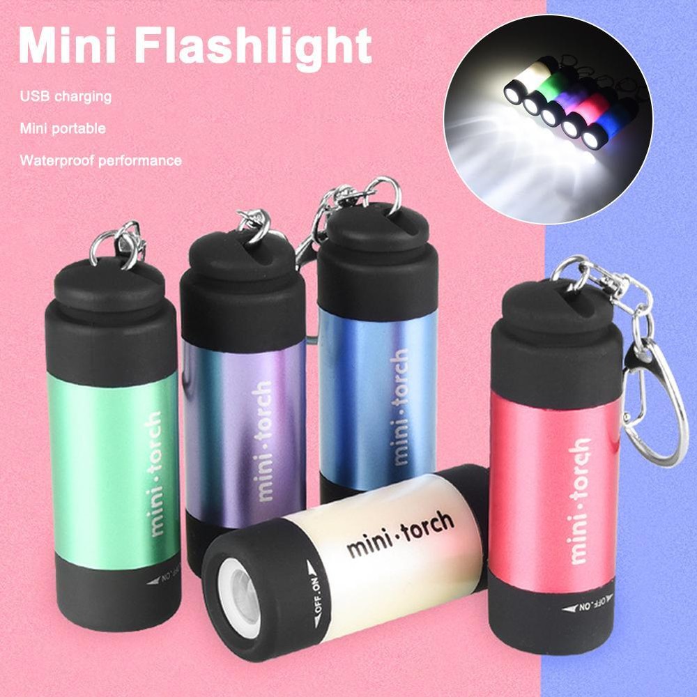 LED Mini Flashlight Mini Key Light USB Rechargeable Flashlight H OT GXX