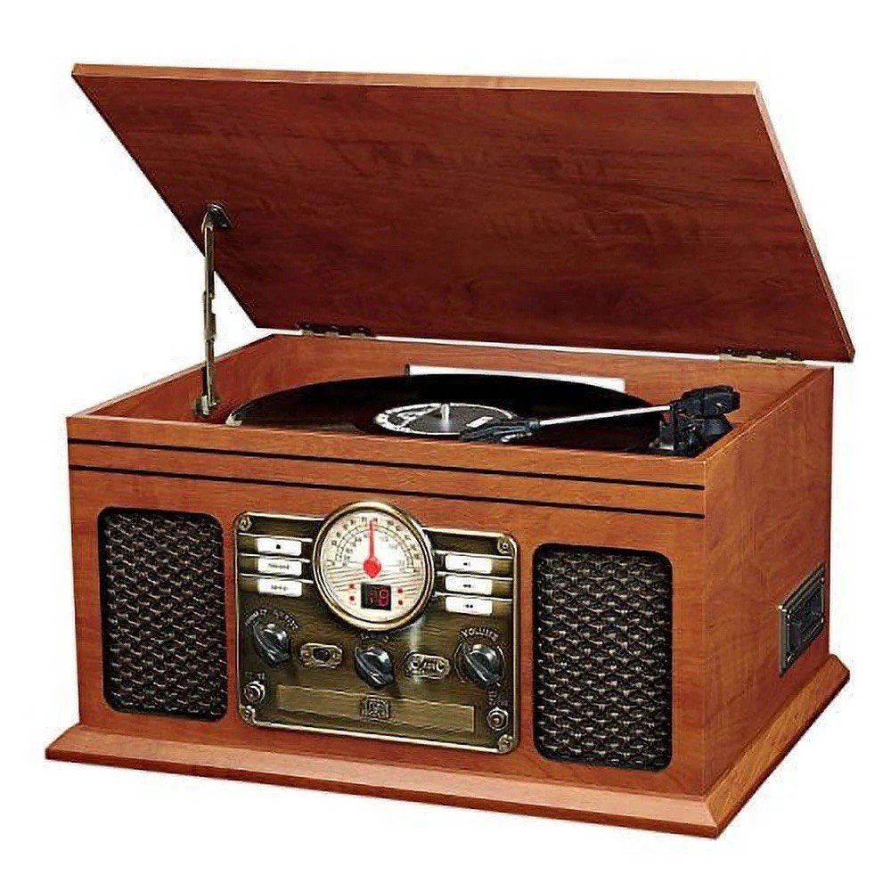 Victrola 6-in-1 Bluetooth Record Player with CD Cassette Radio and USB