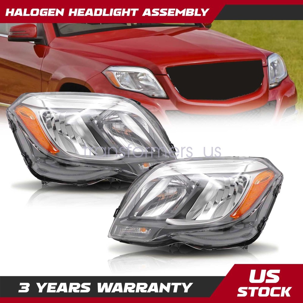 Headlight Set For 13-15 Mercedes Benz GLK250 GLK350 Left and Right Side w/o Bulb