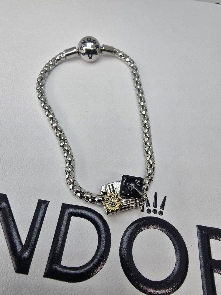 Authentic Pandora Bracelet with Graduation Charm in S925 Silver 7 Inches