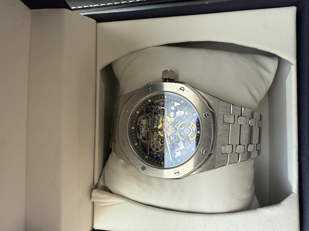Feice Men's Chronograph Skeleton Wristwatch Royal Oak Inspired WITH ORIGINAL BOX