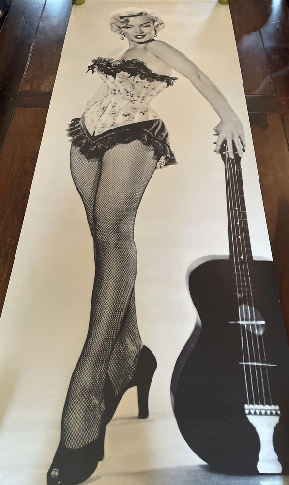 Rare 1987 Marilyn Monroe Door Poster B&W 23”X62” Keystone Press Printed Italy