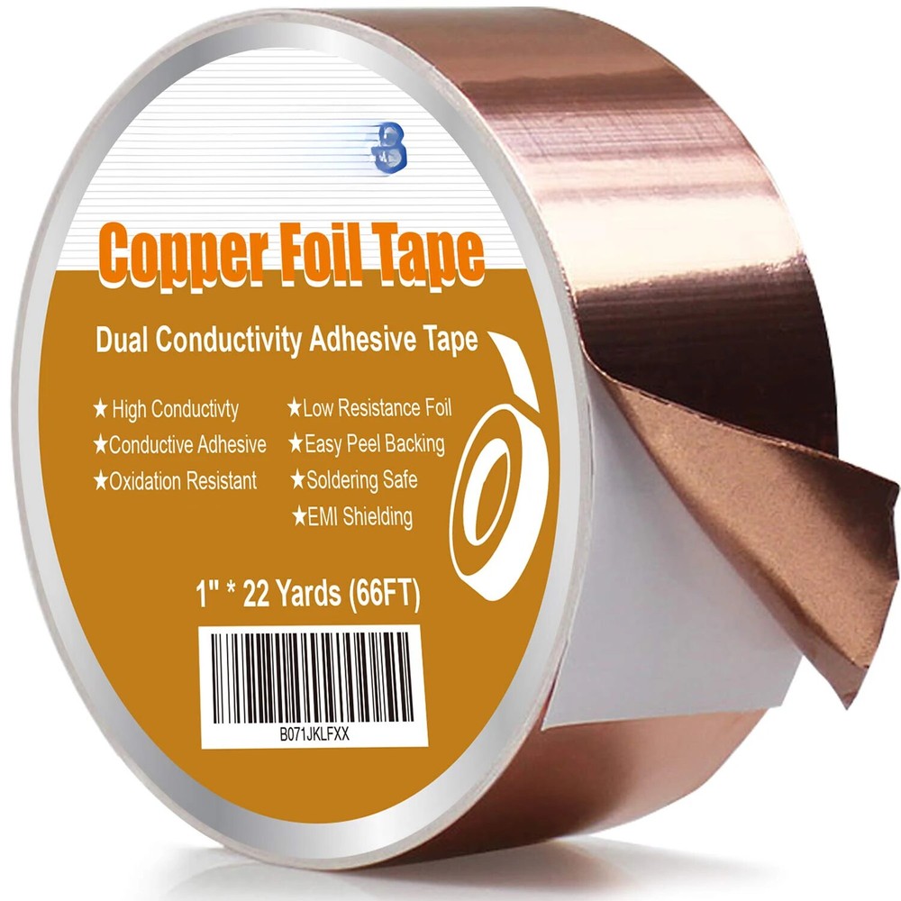 Conductive Copper Foil Tape for Guitar, EMI Shielding, and Electrical Repairs